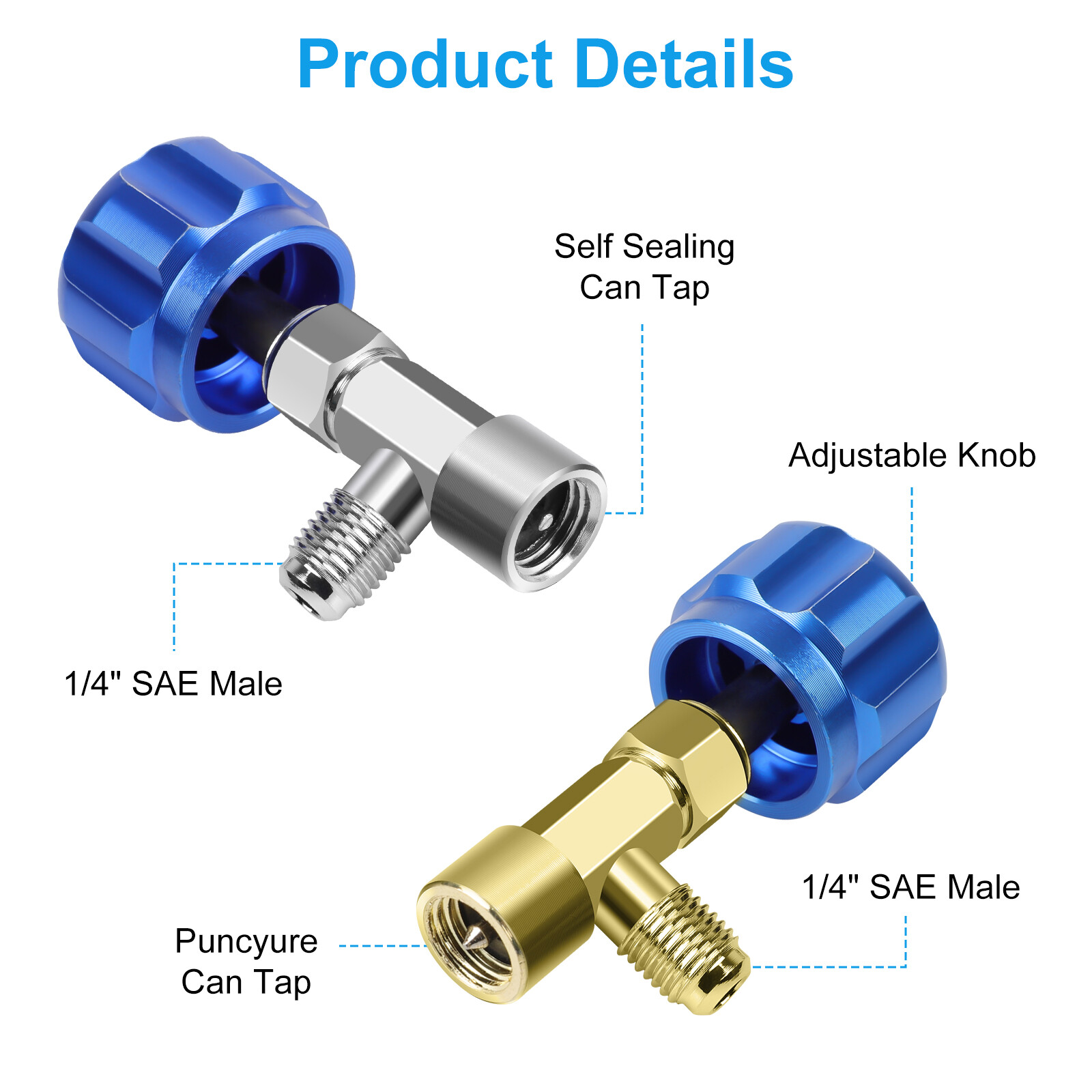 R1234YF Quick Coupler Self-Sealing Puncture Type Can Tap Valve Core Remover Set