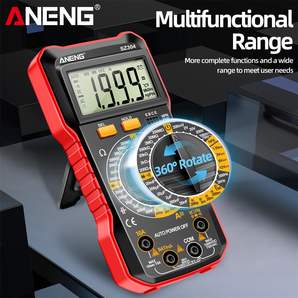Portable Digital Multimeter AC DC Voltmeter Ammeter Ohmmeter Volt Tester Meter