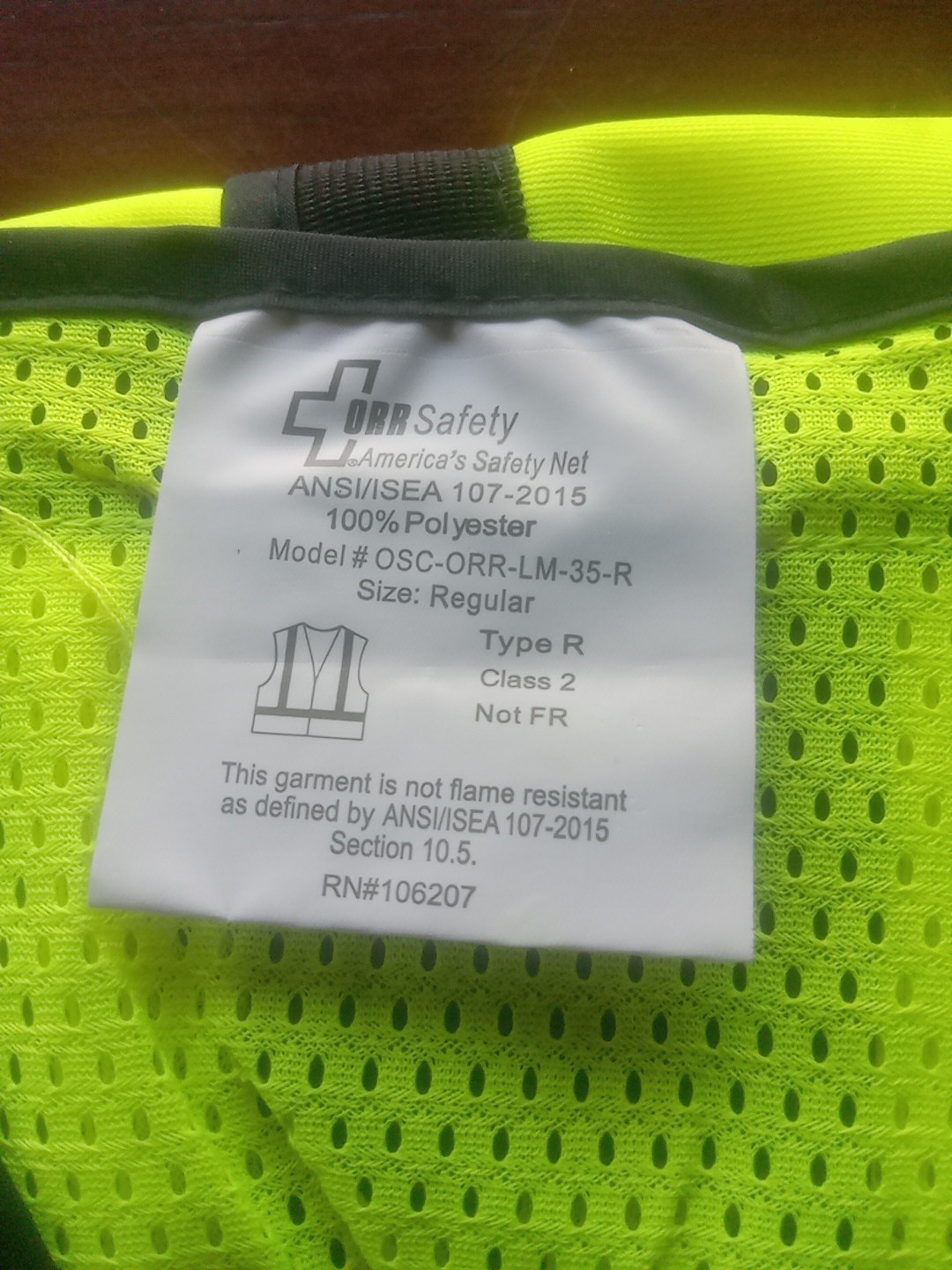 High Visibility Reflective ANSI ISEA 107-2015 Class 2 Mesh Safety Vest 8-Reg 1-S