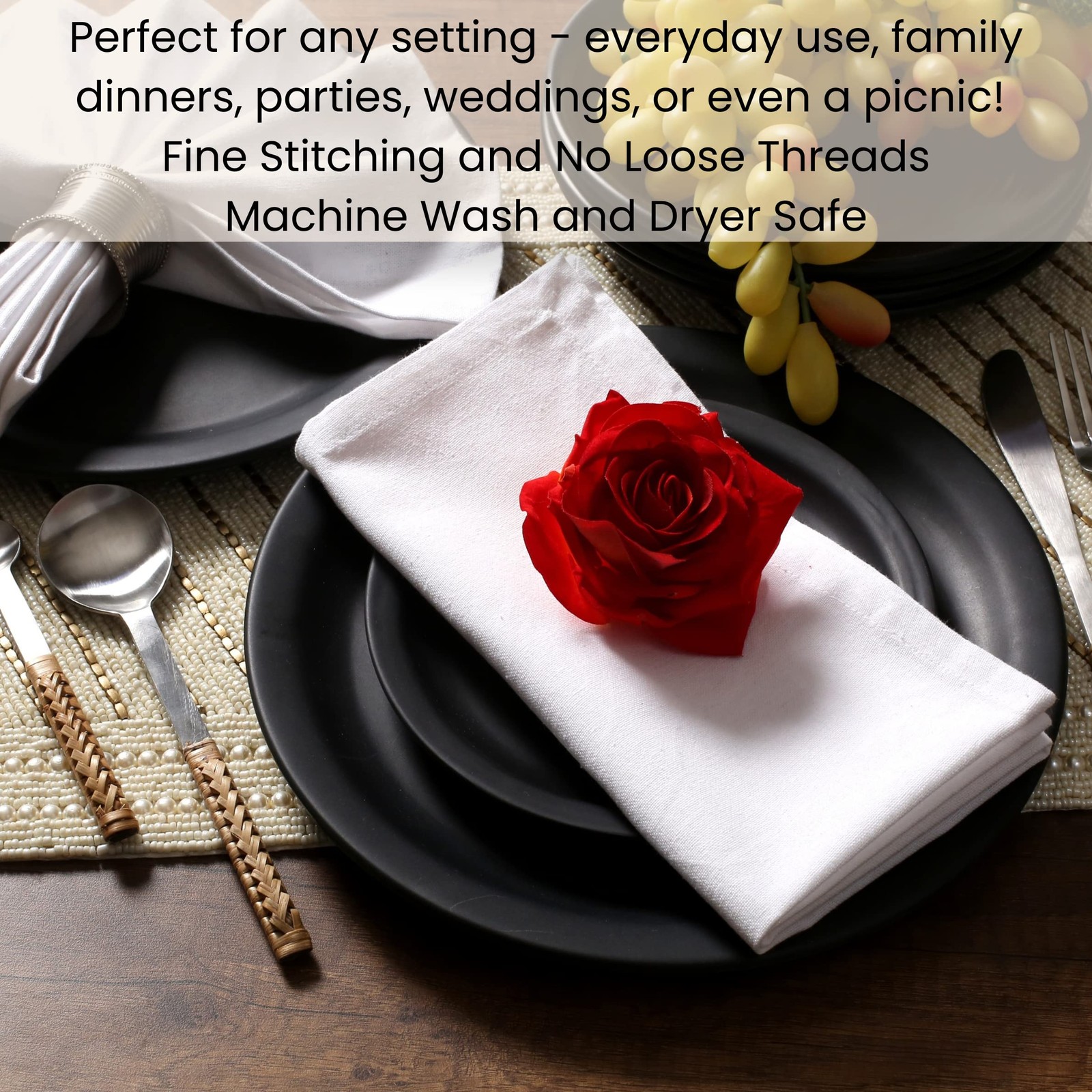Cotton Clinic Cloth Dinner Everyday Use Table Durable For Party Wedding