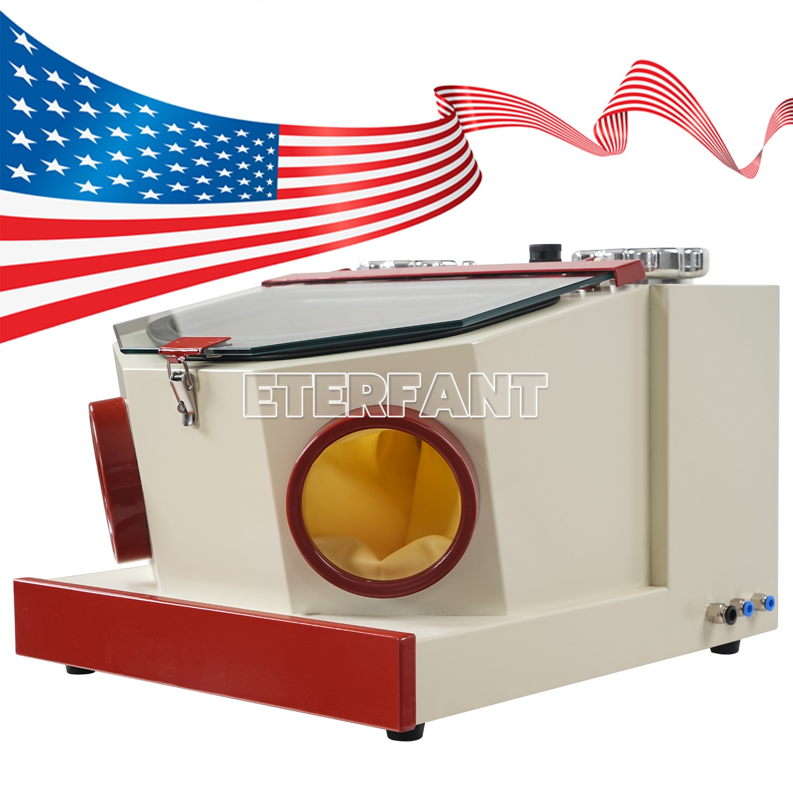 ETERFANT Dental Lab Twin Pen Sandblaster with LED Strip Light 2 Aluminum Tanks