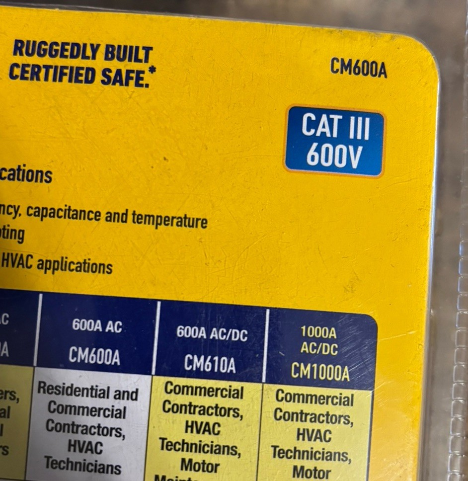Ames Instruments CM600A Cat III 600 V AC Compact Clamp Meter Digital