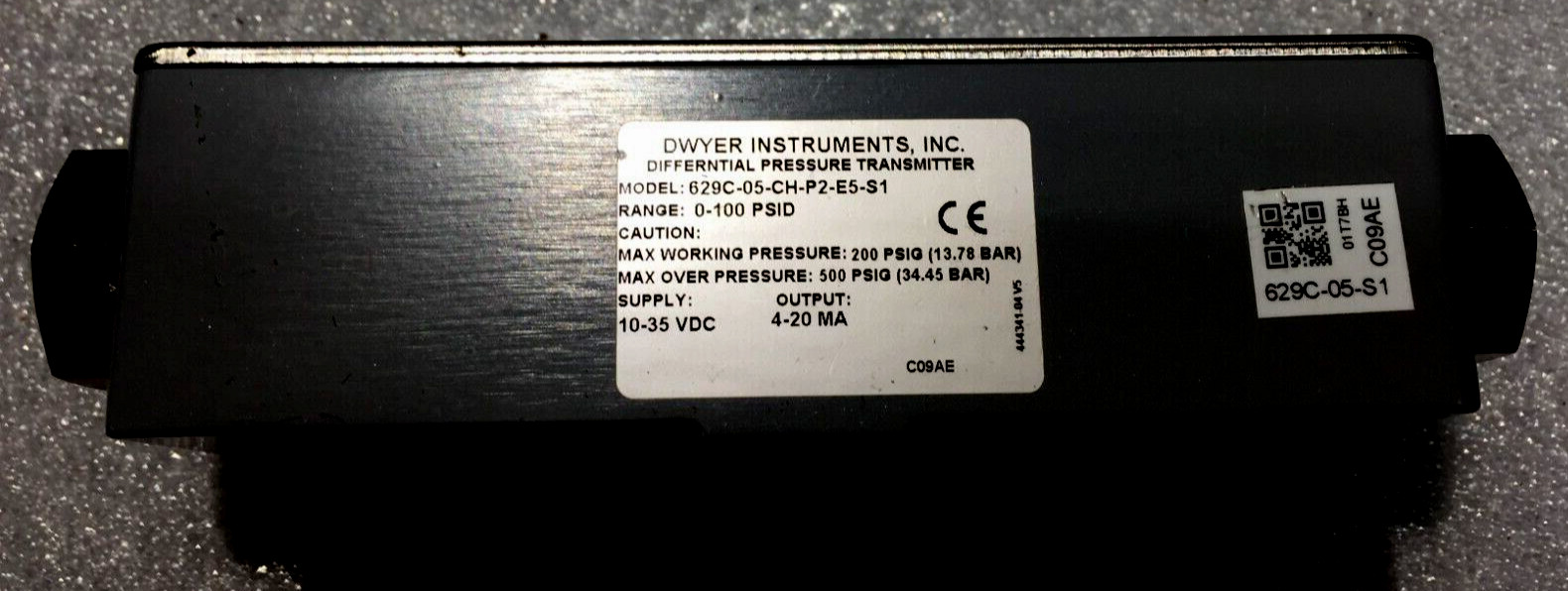 DWYER INSTRUMENT 629C-05-CH-P2-E5-S1 PRESSURE TRANSMITTER , RANGE 0 – 100 PSID