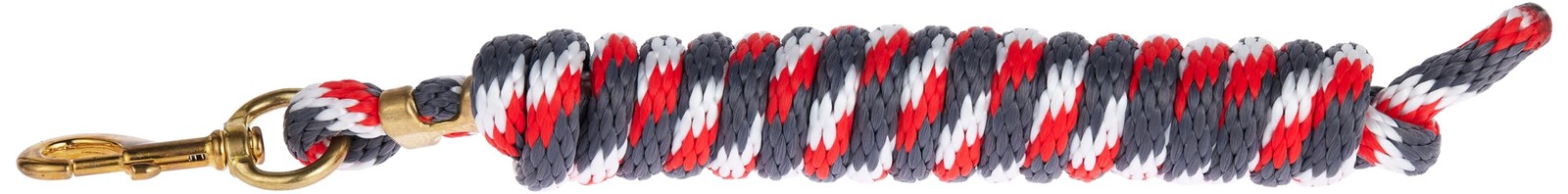 Weaver Leather Poly Lead Rope A Solid Brass 225 Snap Graphite/Red/White