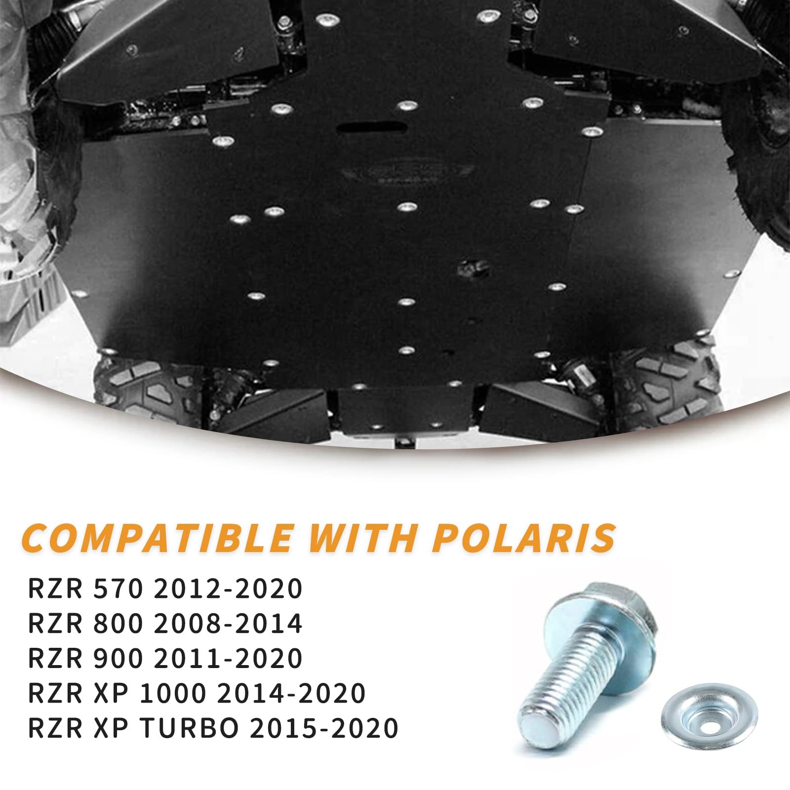 20 Piece Set UTV Skid Plate Washer and Bolt Kit Compatible with Polaris RZR ..
