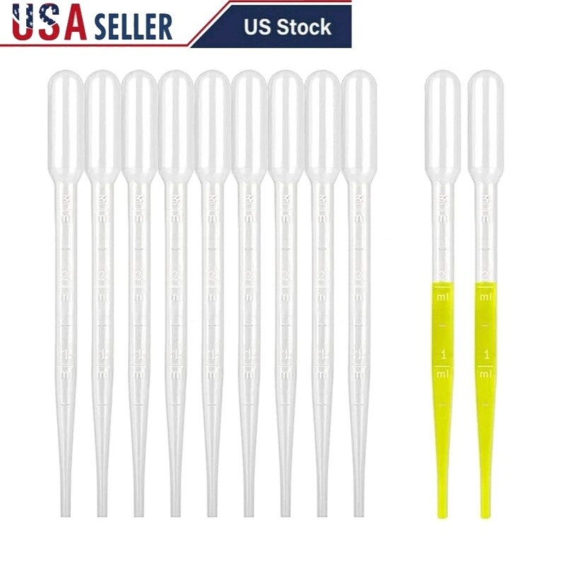 3ml Disposable Plastic Dropper Pipettes Science Lab DIY Art Experiment New