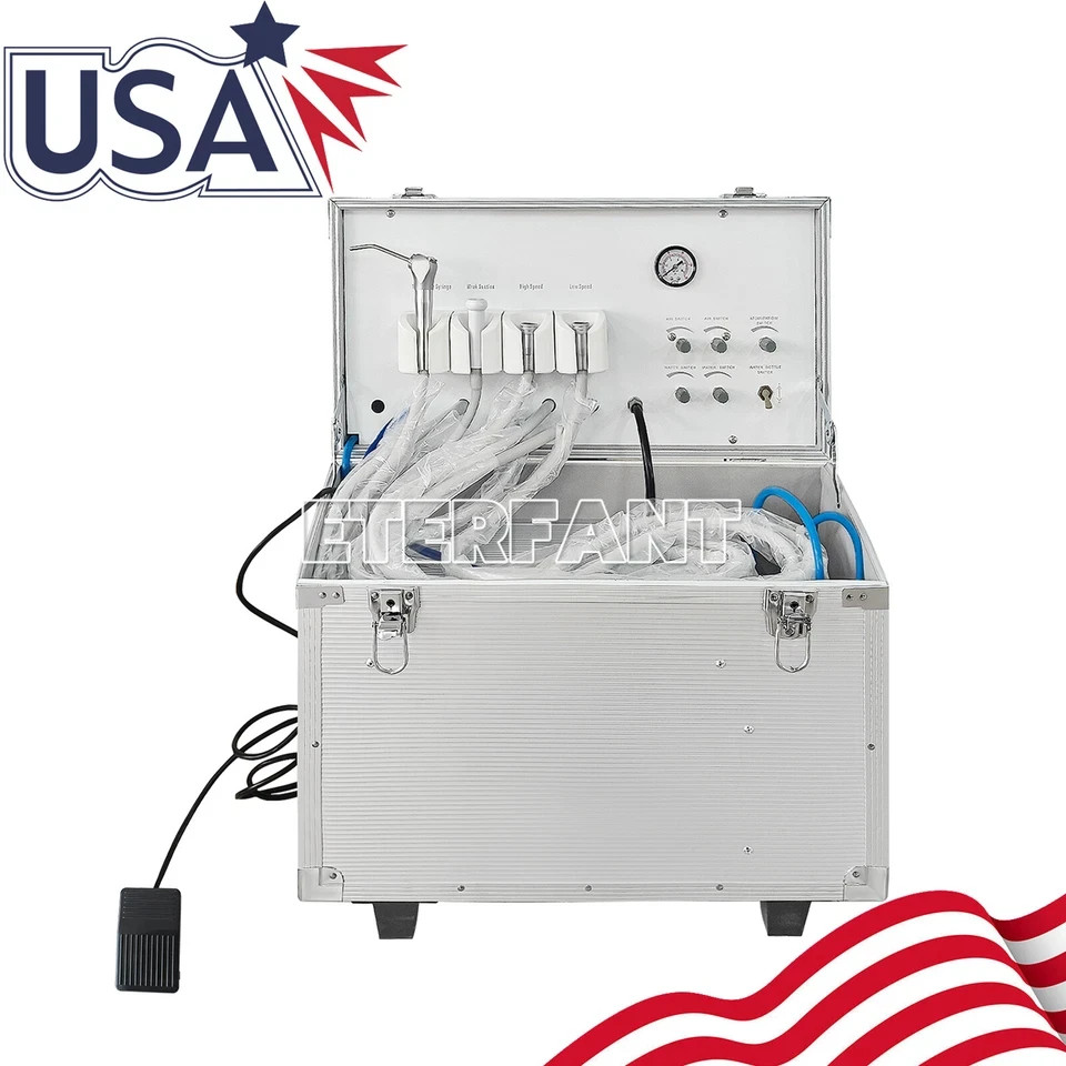 Dental Delivery Cart Treatment/Unit System Air Compressor/Turbine Unit 4Hole US