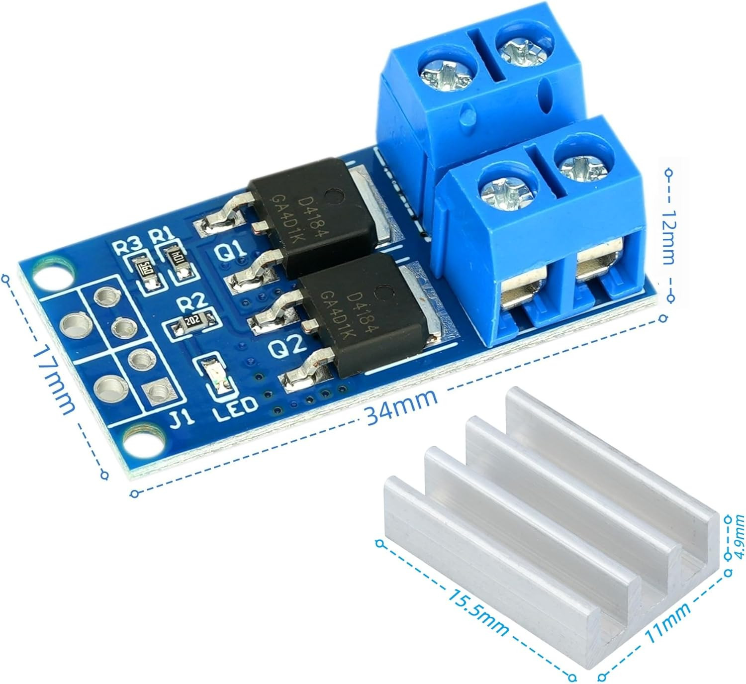 6Pcs MOSFET Switch Drive Module DC 5V-36V 15A(Max 30A) 400W Dual High-Power MOSF