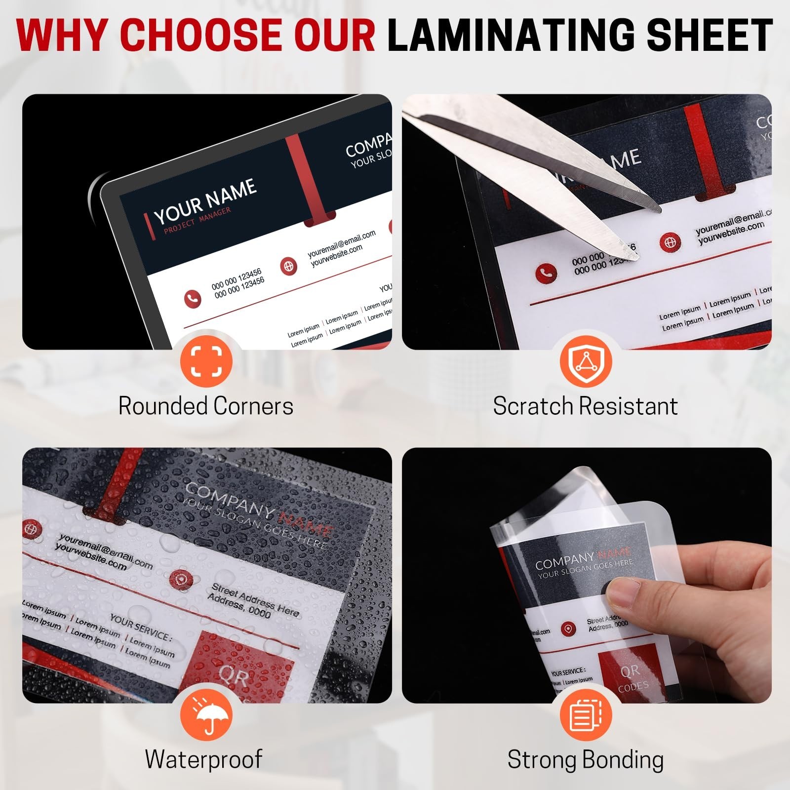 500 Count Thermal Laminating Pouches 5Mil for Business Cards, Clear Lamination 2