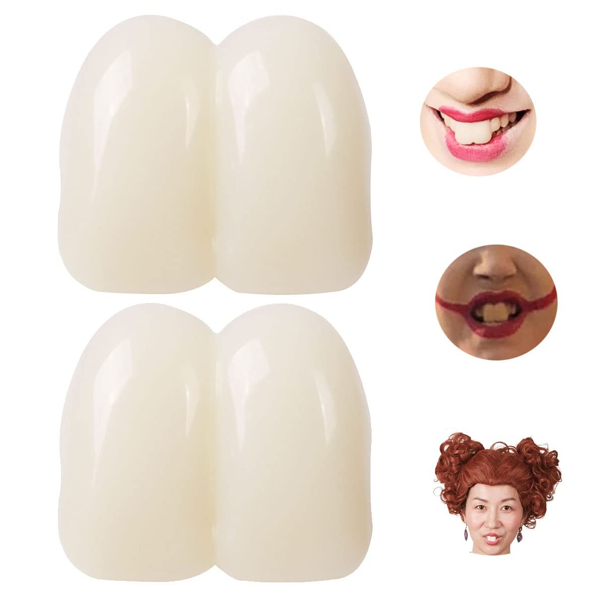 2 Pieces 17mm Deluxe Custom Big Buck Teeth Caps for Clown Bunny Hillbilly Costum