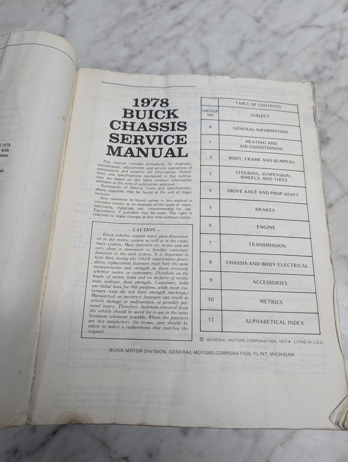 BUICK 1978 CHASSIS SERVICE MANUAL ALL SERIES REPAIR MAINTENANCE SHOP BOOK
