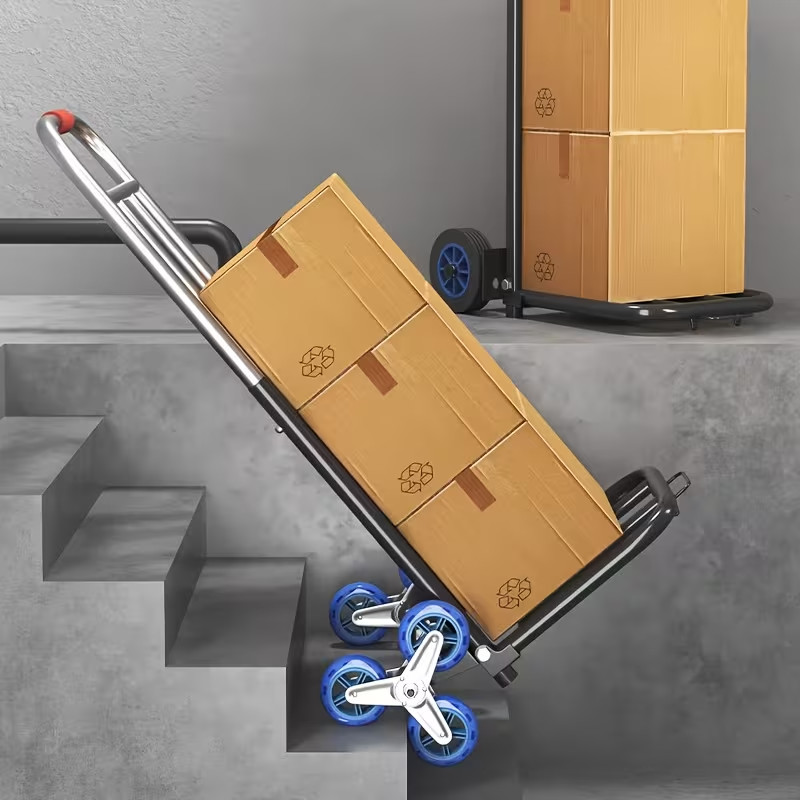 Heavy-Duty Folding Hand Truck with Adjustable Straps, Stair-Climbing Wheels