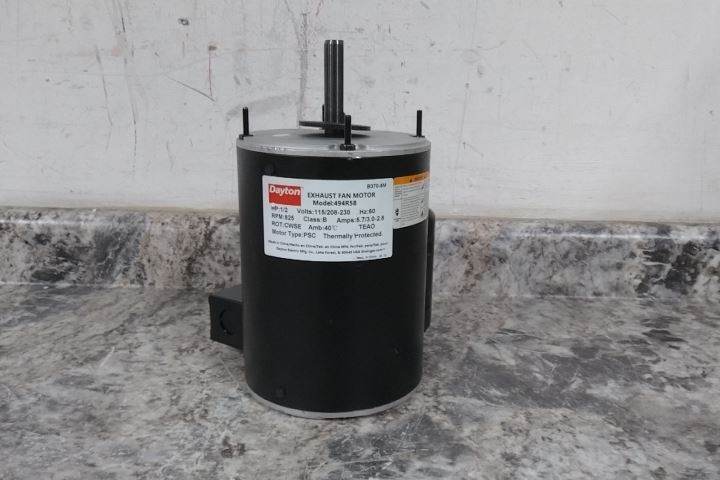 Hessaire B370-8 1/2 HP 825 RPM 115/208-230V Replacement Exhaust Fan Motor