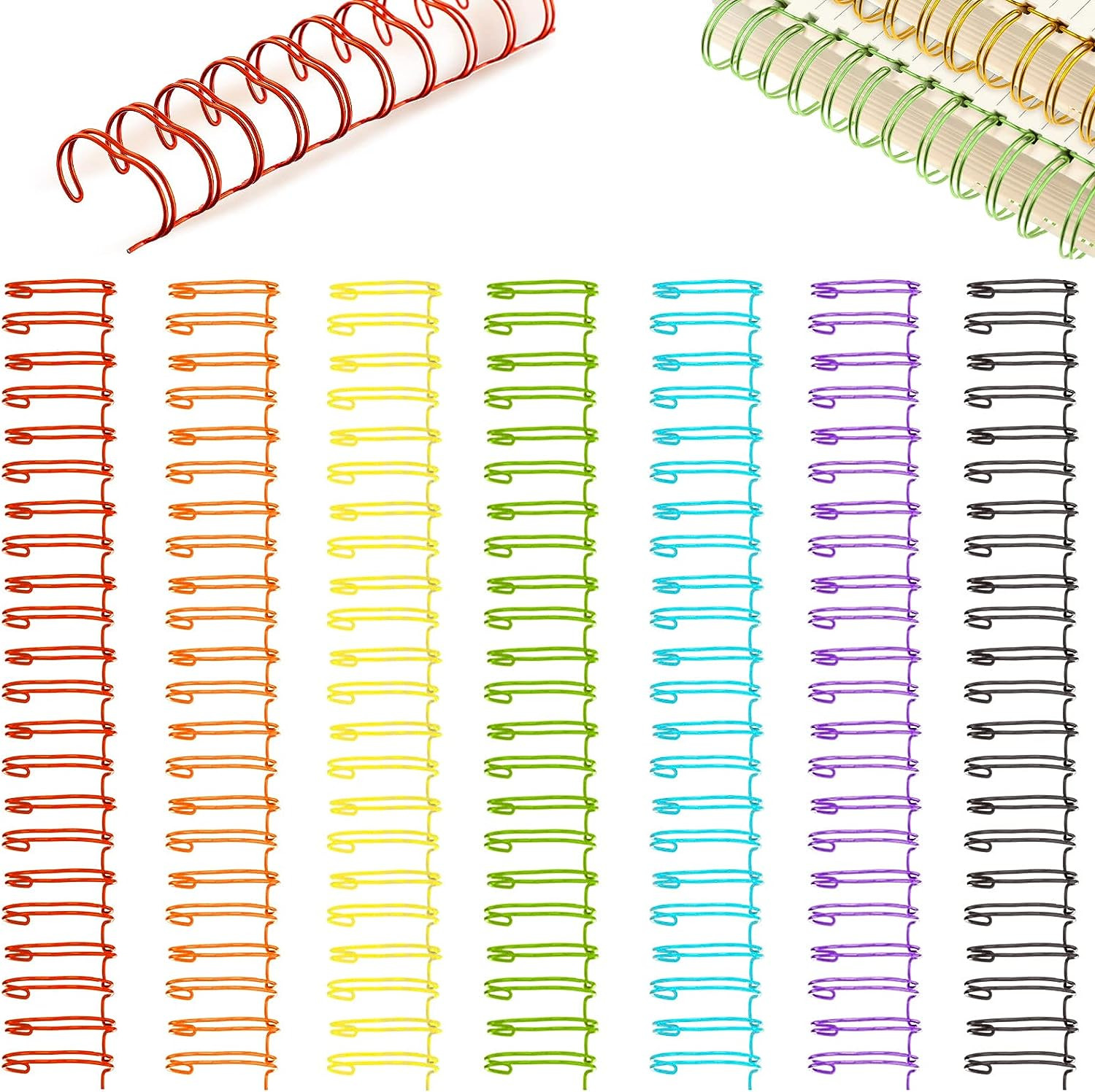 20 Pcs Cinch Wire Binding Wire Twin Loop Wire Binding Spines Spiral Ring Coil