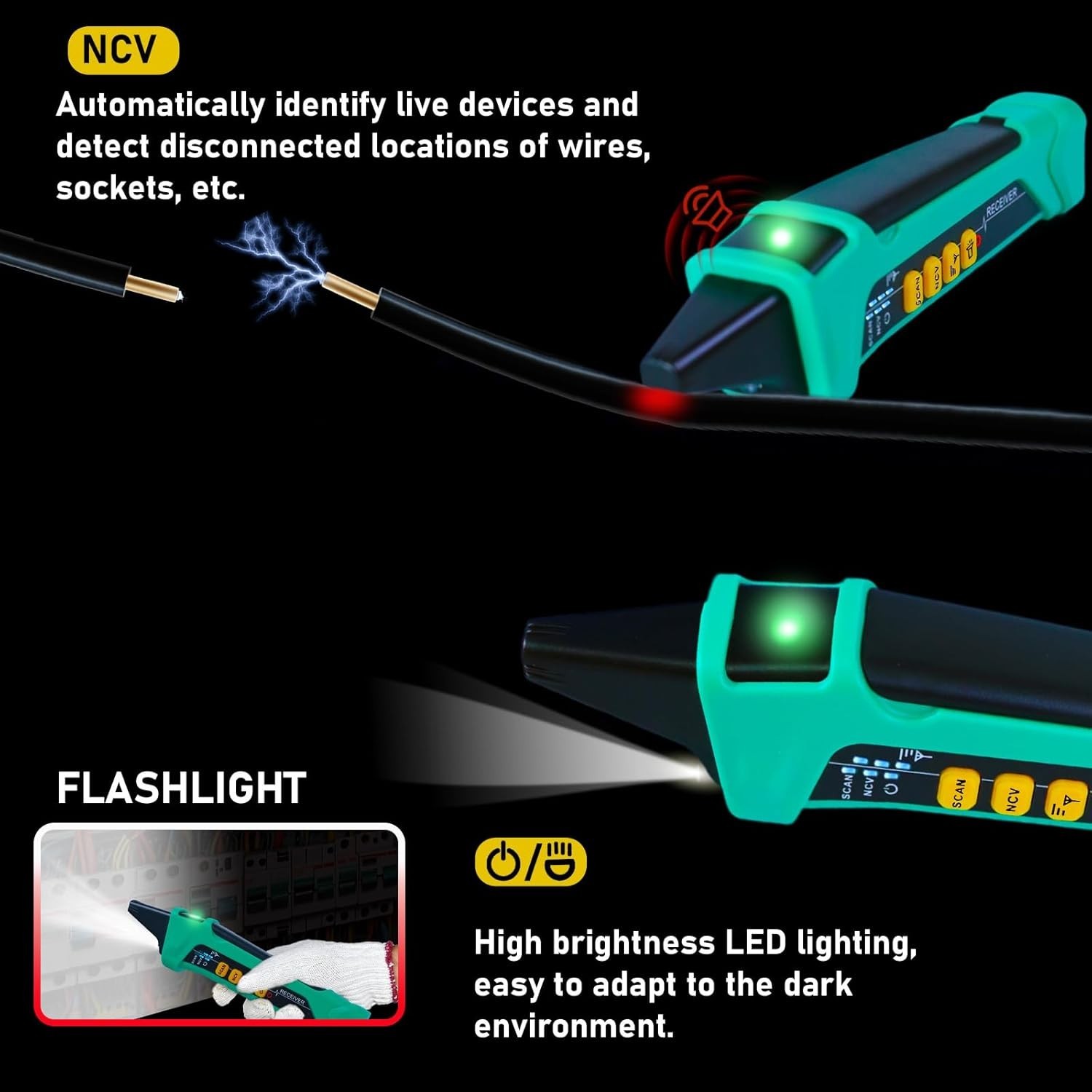 Xin Tester XT-33A Digital Circuit Breaker Finder NCV GFCI Outlet Tester Tool