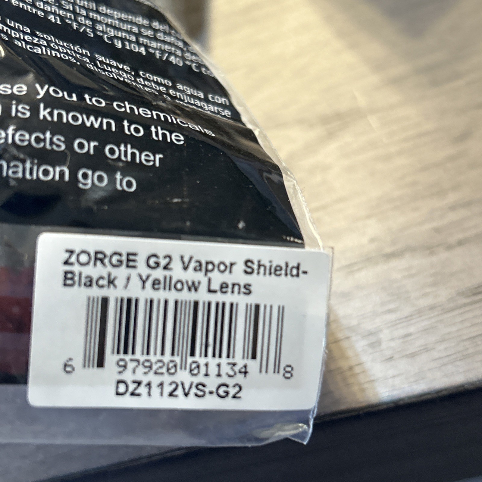 Edge Eyewear DZ112VS-G2 Zorge G2, Safety Glasses, Anti-Scratch Yellow Lens Black