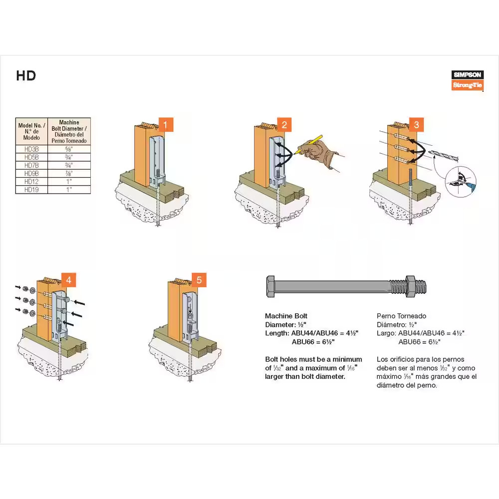 HDB 12-3/8 In. Galvanized (G90) Bolted Holdown
