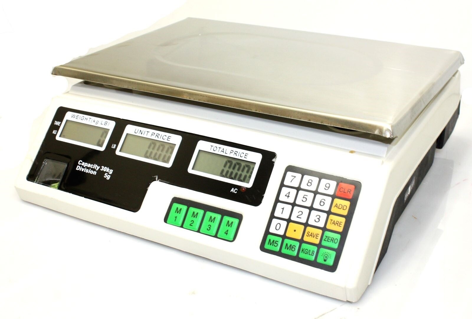 66LB 30KG Digital Price Deli Food Meat Computing Counter Scale Dual Side Display