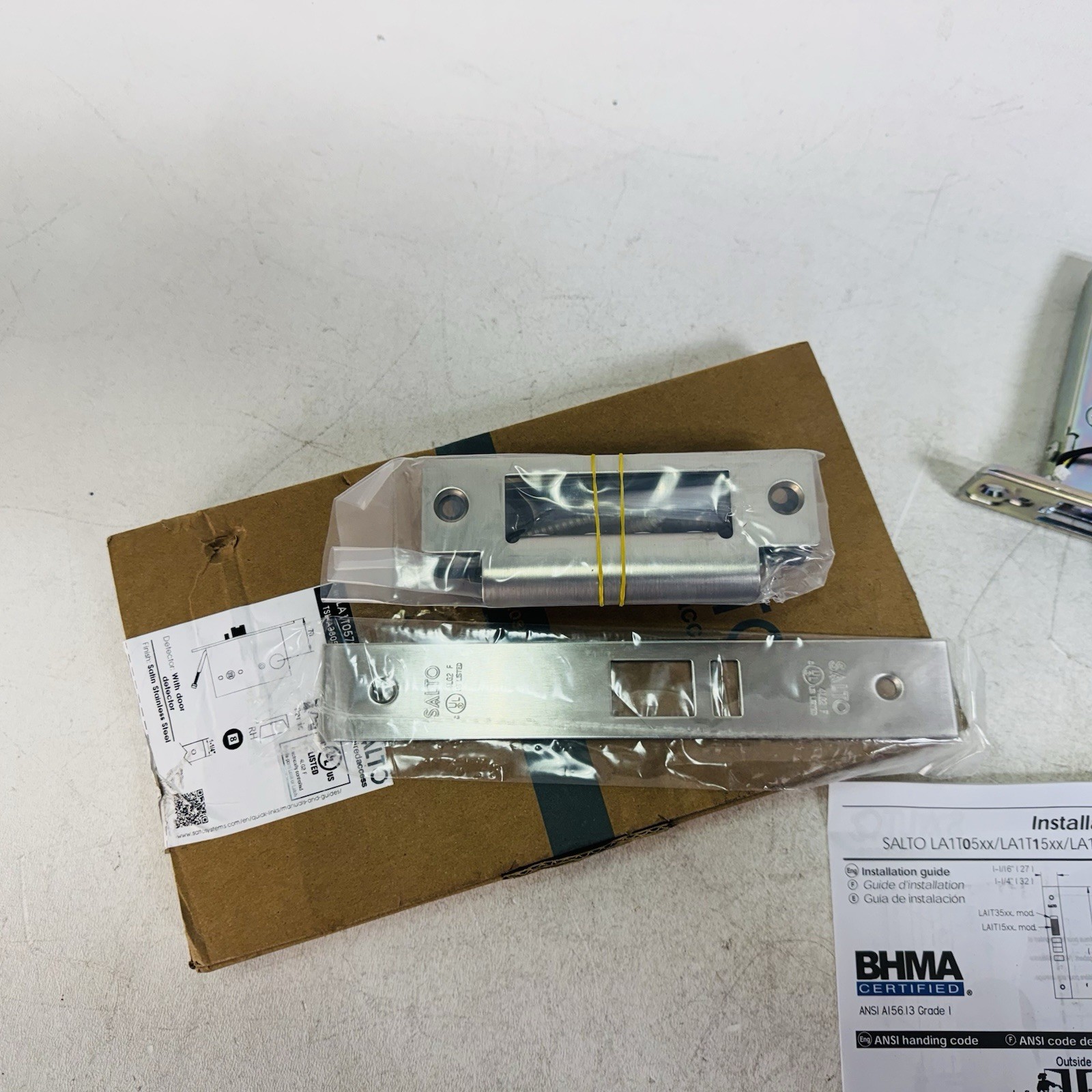 Salto LA1T0570A21IM8RH Mortise W/ Door Detector Right Hand Satin Stainless Steel