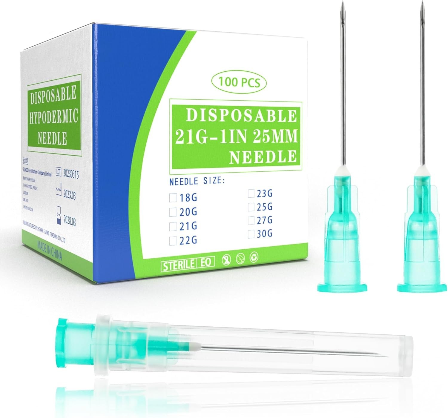 Universal Luer Lock 21G Disposable Needles – 100 Pack for Liquid Dispensing