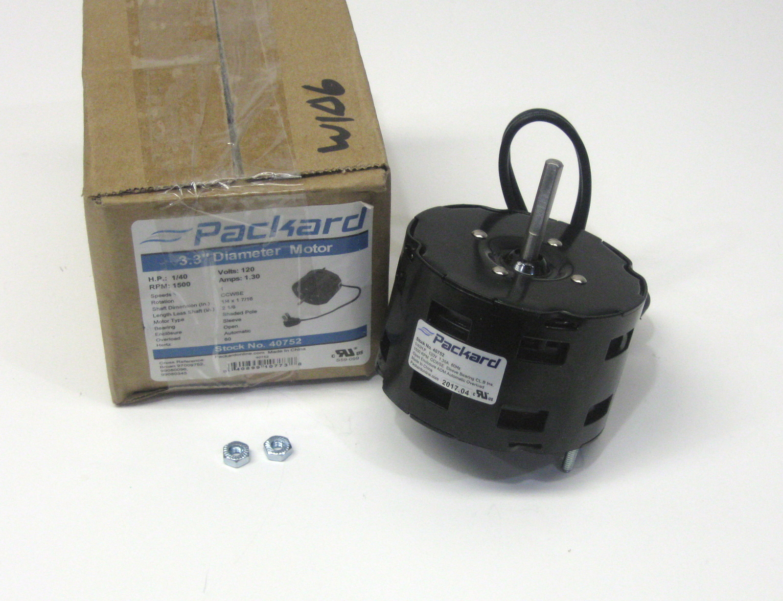 Packard 40752 3.3″ Dia. Motor, 1/40 HP, 120 Volt, 1500 RPM for Broan 97009752