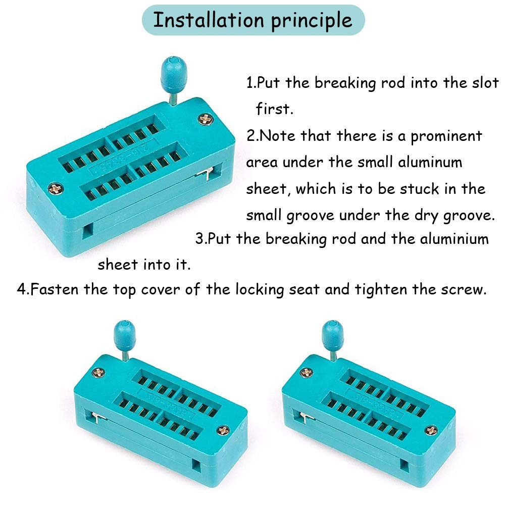 4Pcs ZIF 16-pin 16 Pins Test Universal IC Socket 16 Pin DIP Integrate Socket NA