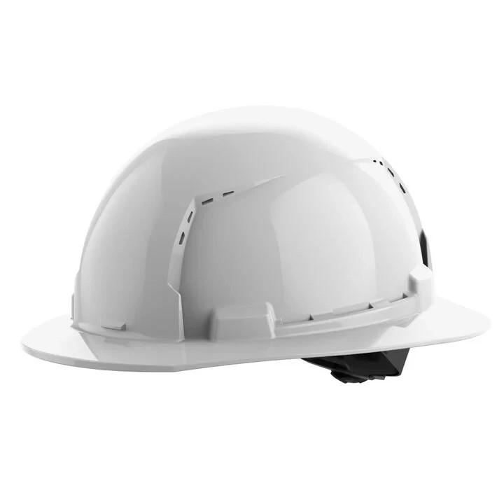 BOLT™ White Full Brim Vented Hard Hat w/4pt Ratcheting Suspension (USA) – Type 1
