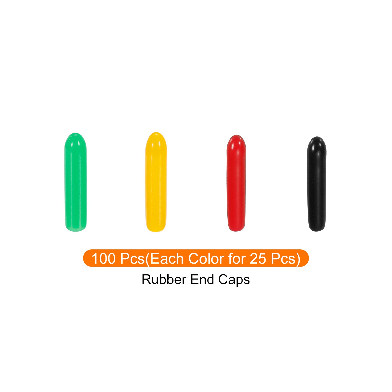 Screw Thread Protector Cover Rubber 1/8″(3mm) ID/Black,Red,Yellow,Green/100pcs