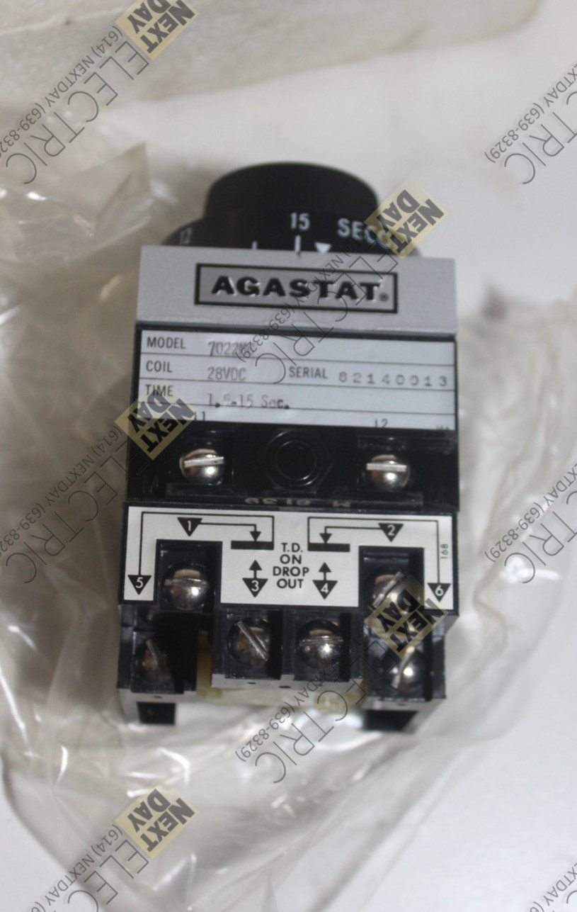 Agastat, 7022MC, Timer Timing Relay 1.5-15 Seconds 15s Time Delay 1423162-5 TE