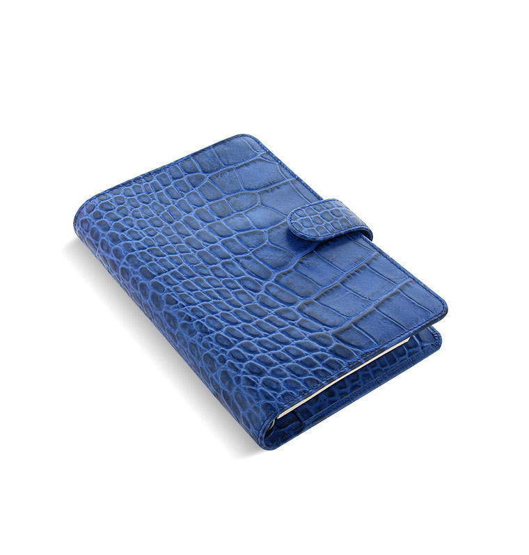 NEW Filofax Personal Classic Croc Organiser Planner Diary Indigo Leather -026008