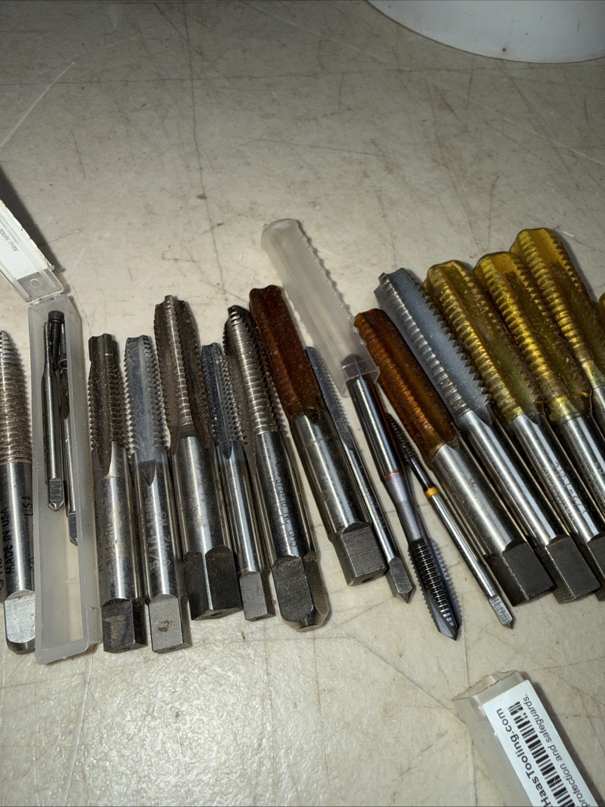 Lot of 36 New/Used Straight/Spiral Flute Plug Taps Various Sizes Machinists Tool