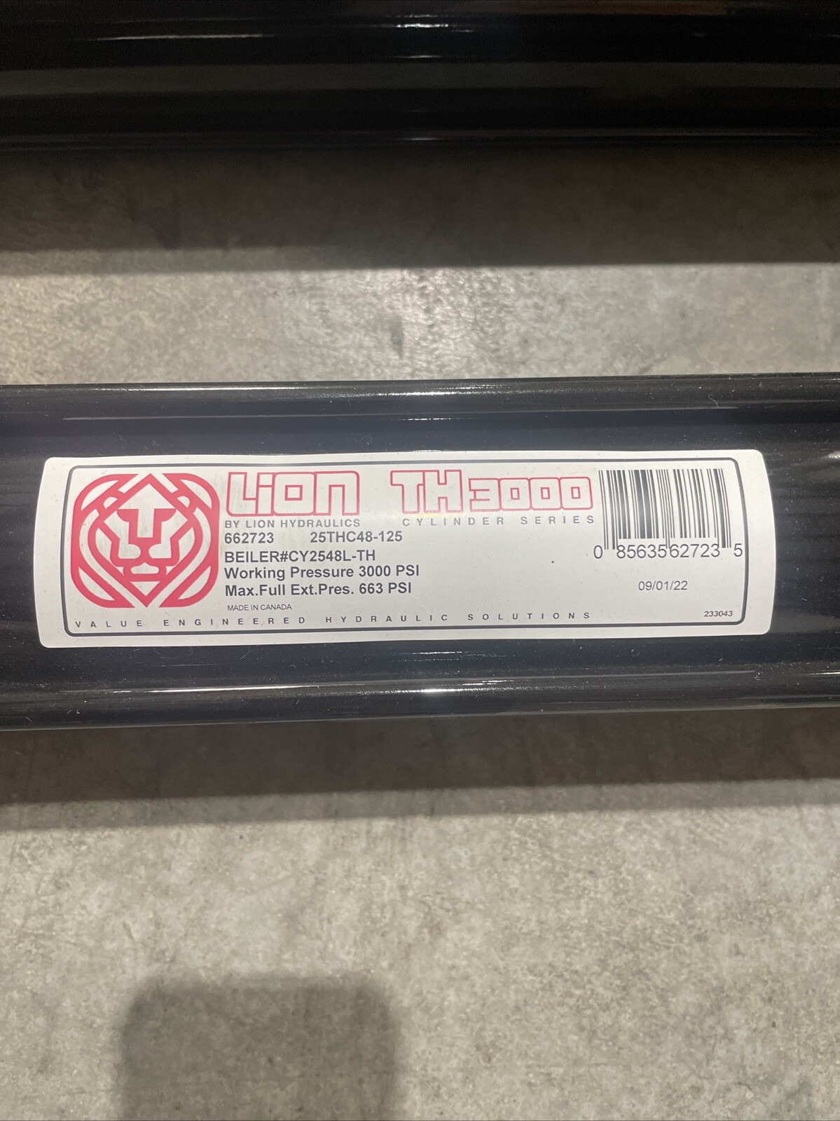 Lion Hydraulic Tie Rod Cylinder TH3000 25THC48-125 3000PSI 662723 2.5×48 x1.25