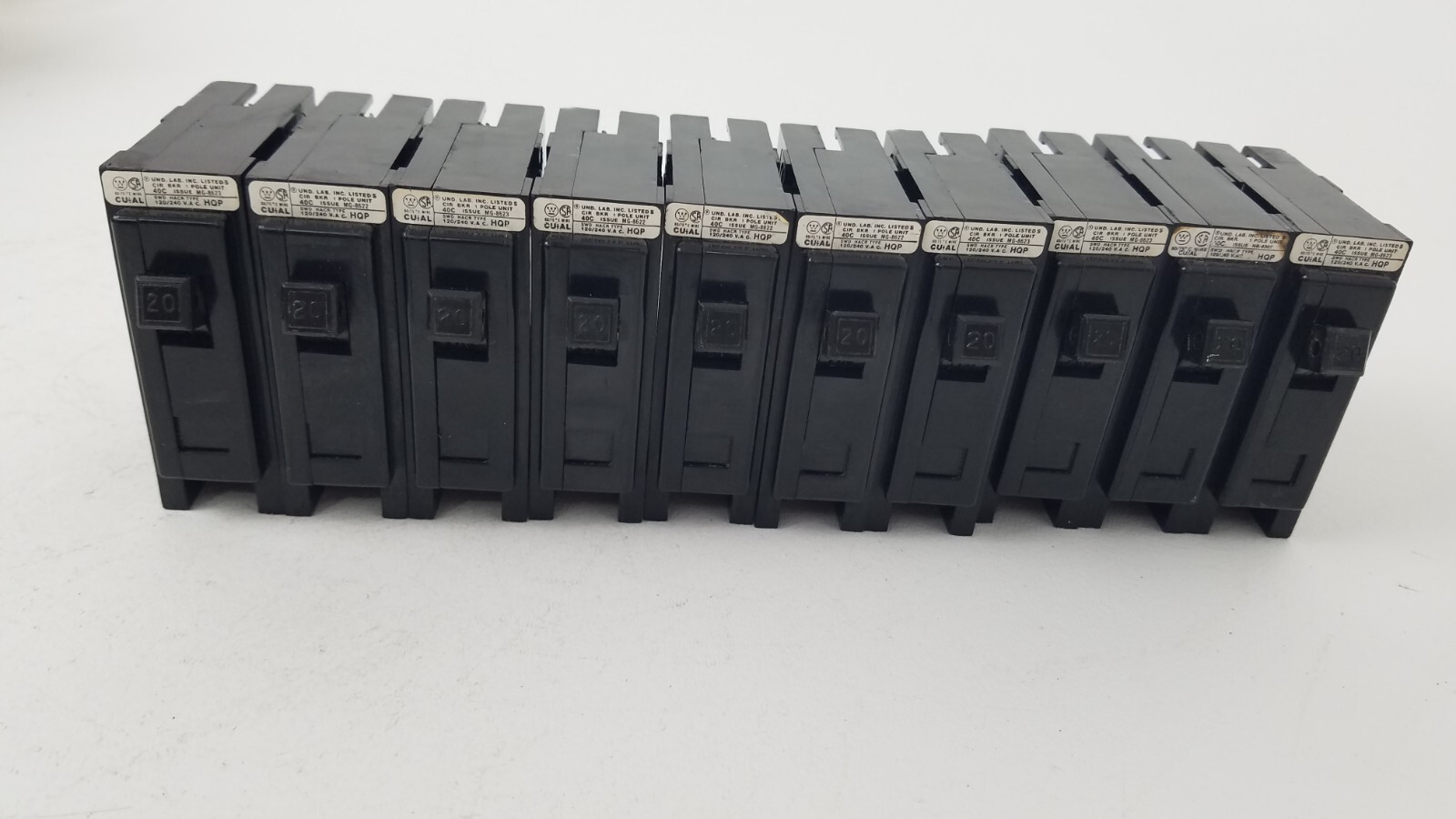 BA120 BR120 HQP120 Westinghouse 20 Amp Circuit Breaker (LOT OF 10)