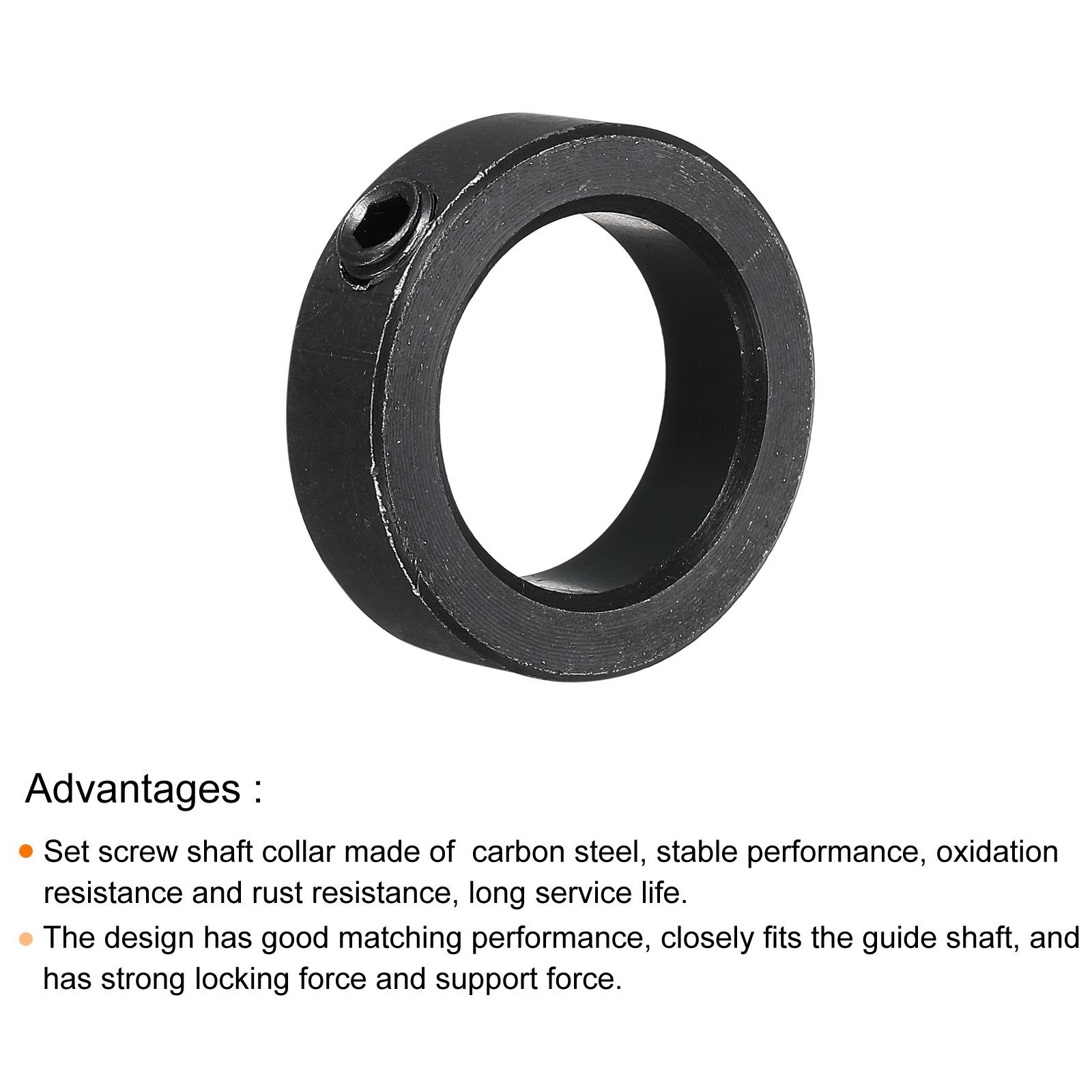 4 Pack Shaft Collar 1″ Bore Carbon Steel Set Screw Black