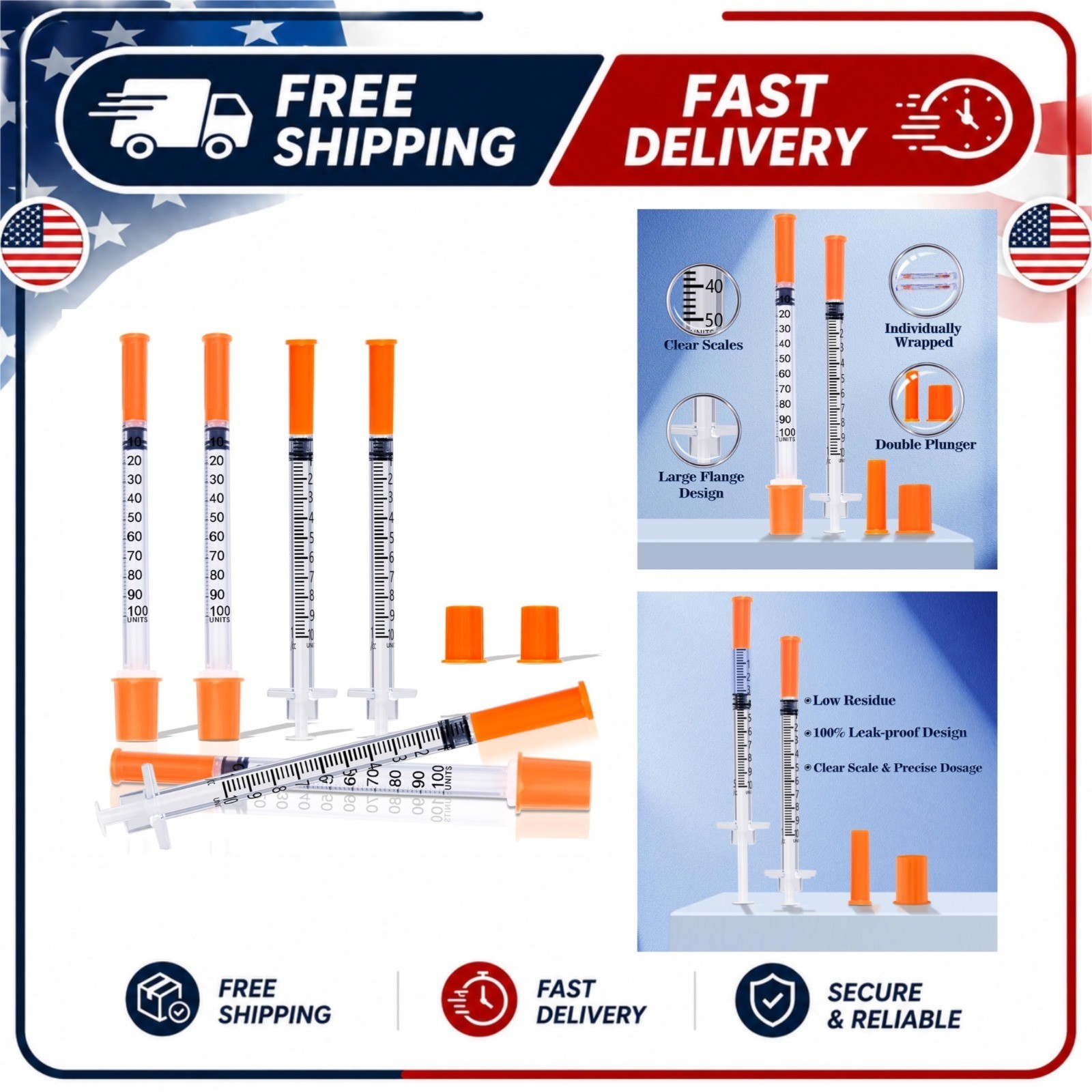 1ml 30G Syringe U-100 Lab Supplies 25 Pack Sterile Individually Wrapped