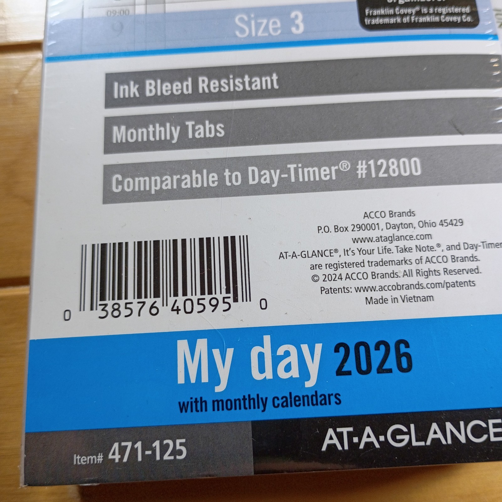 AT-A-GLANCE My Day 2026 Size 3 Comparable To Day-timer #12800 Item #471-125 New.
