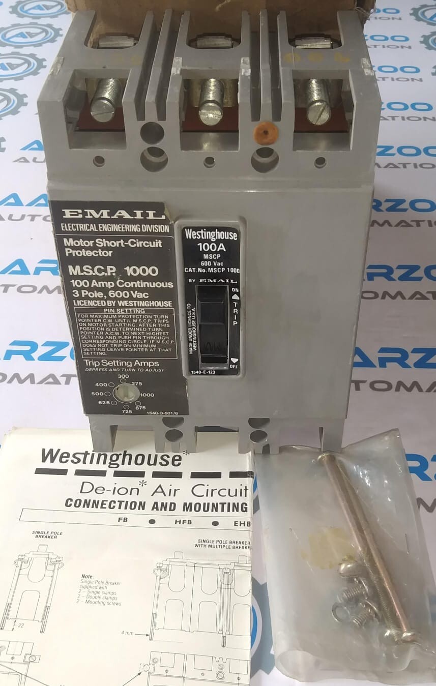 WESTINGHOUSE MSCP1000 Motor Short Circuit Protector 100A 600V 3P