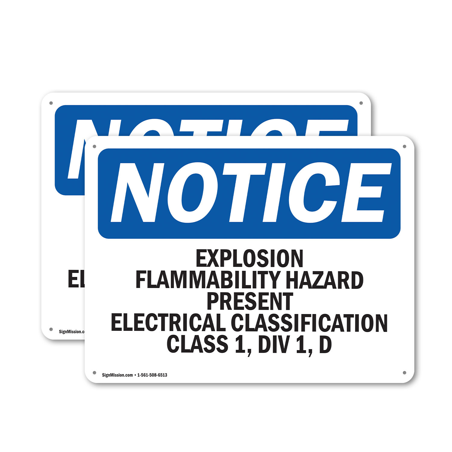 (2 Pack) Explosion Flammability Hazard Present Electrical OSHA Notice Sign Decal