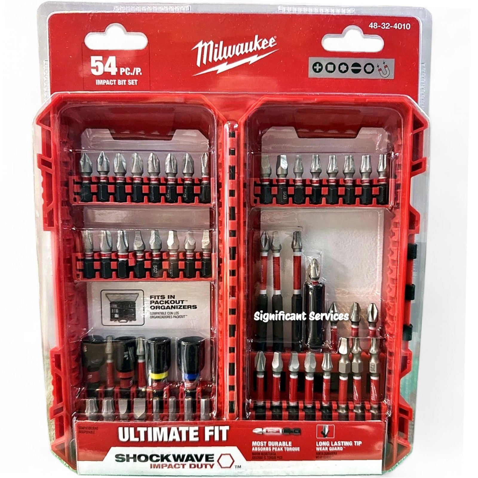 Milwaukee 48-32-4010 Shockwaze 54 Pc. Piece Driver Bit Set 1/4″ Hex Shank Size