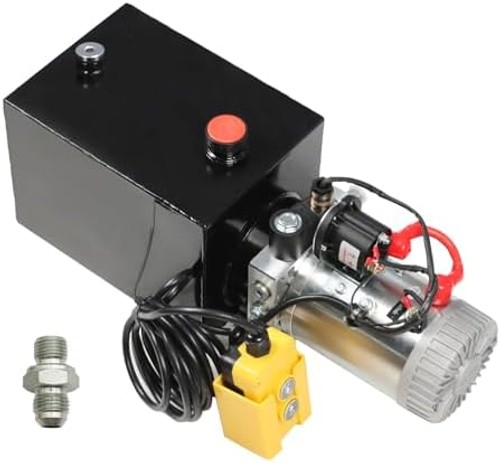 Nakkaa 12V DC Hydraulic Power Device 8 Quart Single Acting Hydraulic Dump Tra…