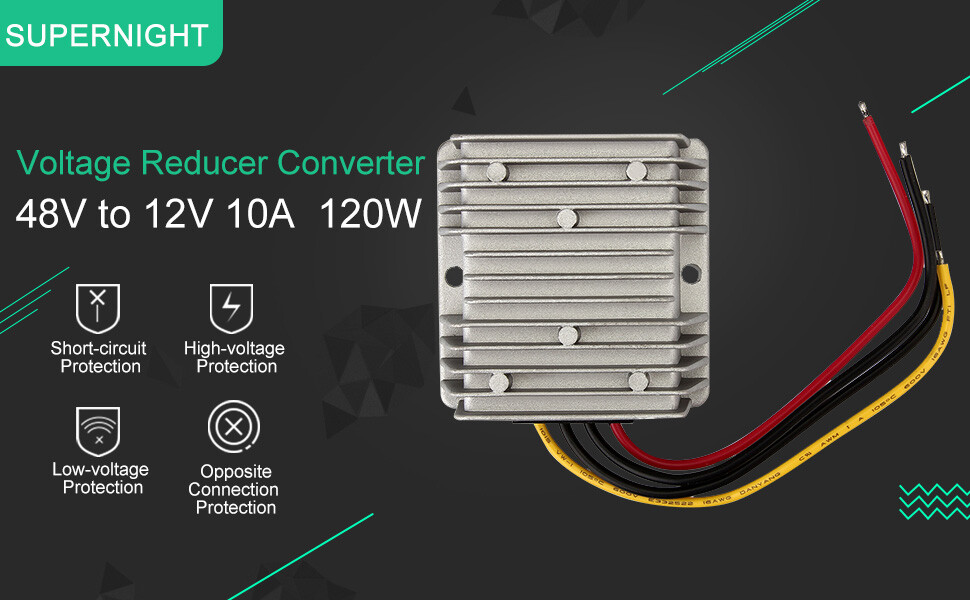 DC 48V to 12V 10A 120W Converter Voltage Reducer Step Down Module for Golf Cart