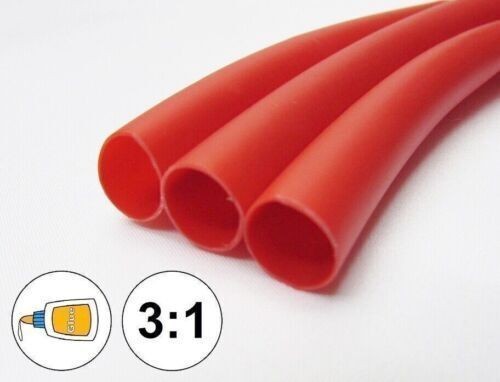 Marine Waterproof Heat Shrink Tubing Glue Adhesive Lined Black or Red 3:1 Ratio