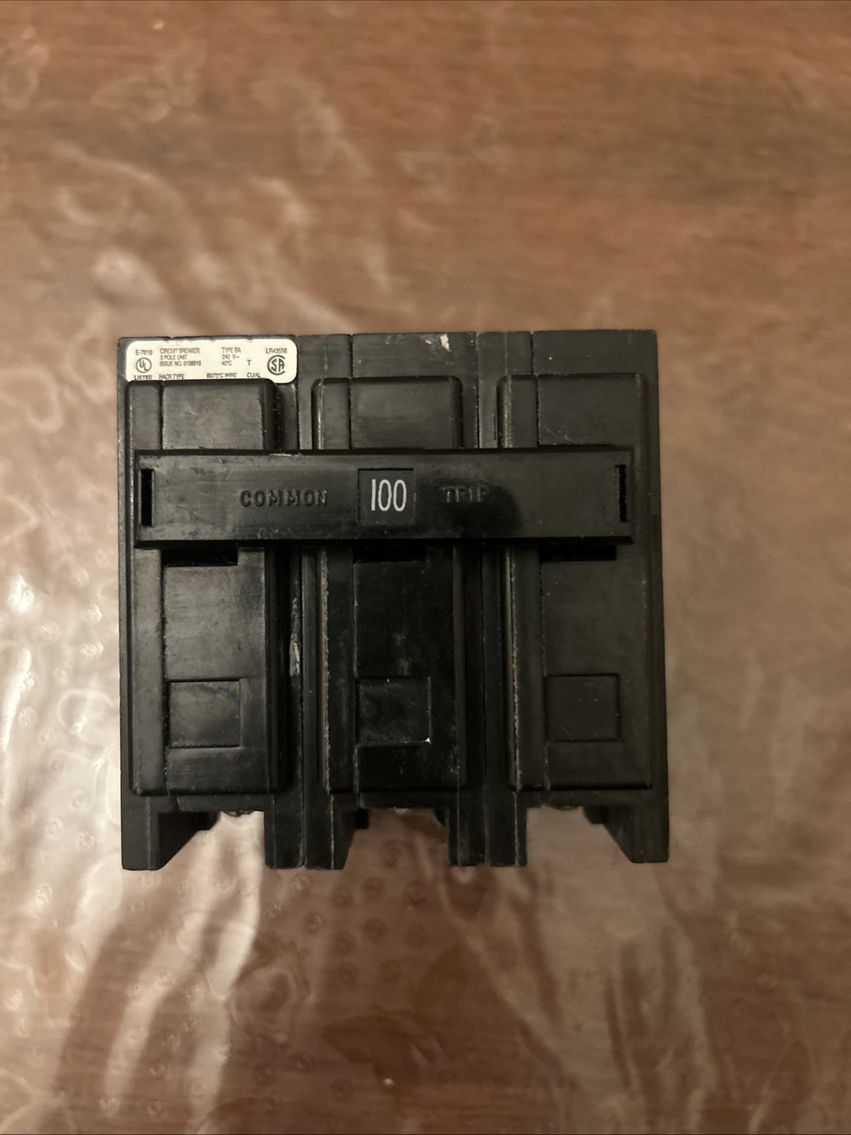 Eaton 100 Amps 3 Phase Breaker 240V Bolt On Circuit Breaker