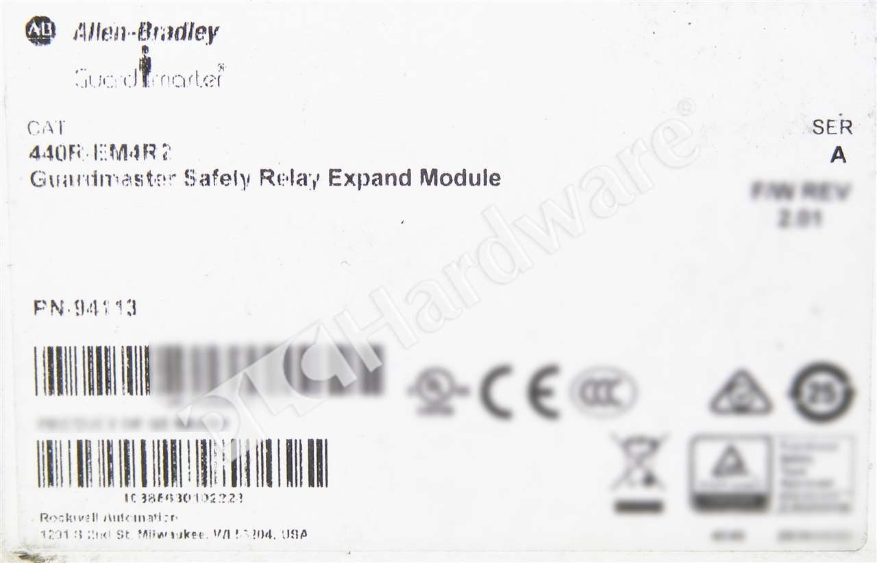 Open Pre-owned Allen Bradley 440R-EM4R2 Series A Guardmaster Expansion Module
