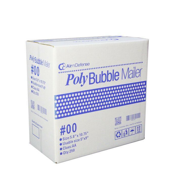 5000 #00 5×10 Poly Bubble Padded Envelopes Mailers Shipping Bags AirnDefense