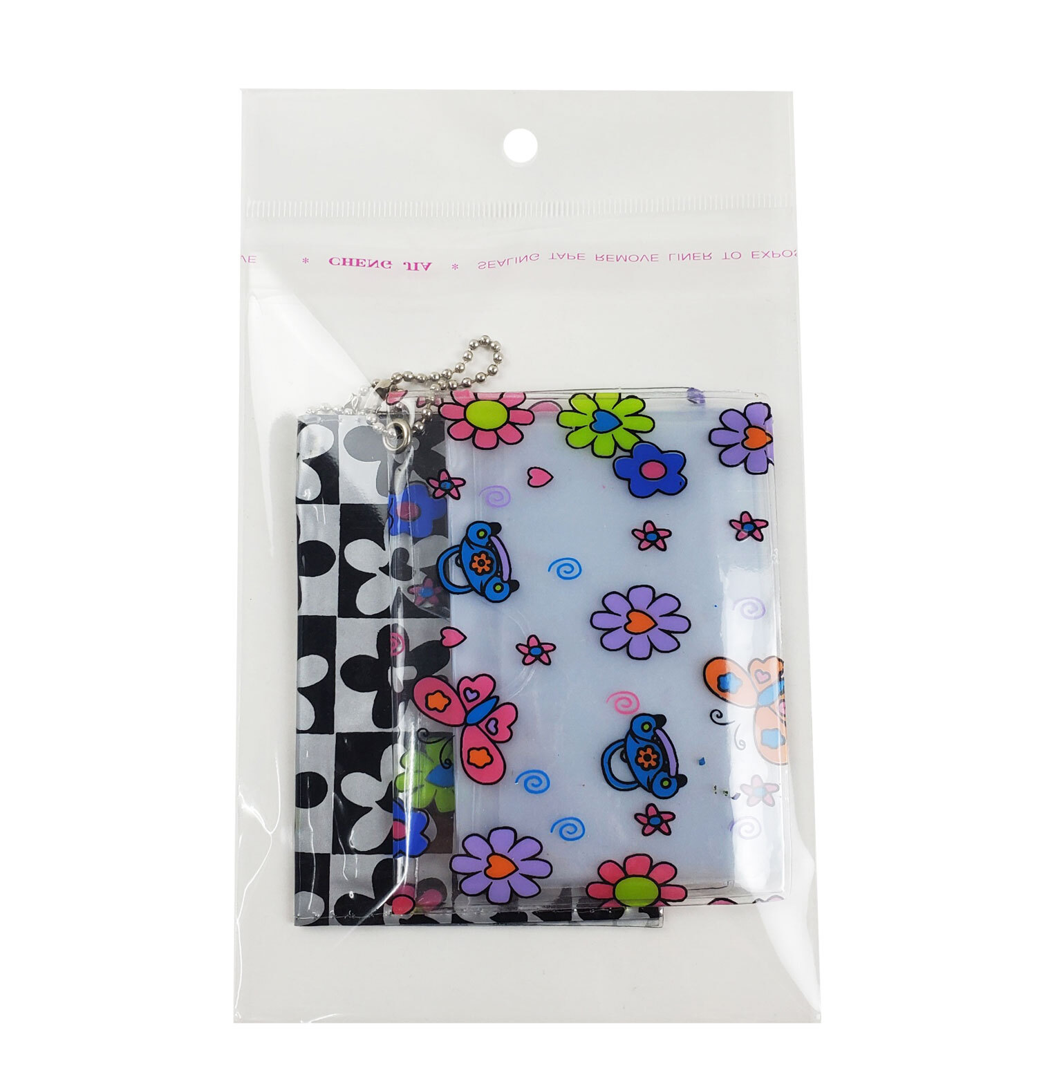 100 pcs Transparent OPP Bag w/Hang Hole Self Adhesive Seal upper side opp bags