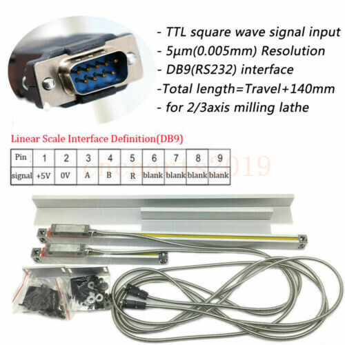 1μm TTL Linear Scale Encoder Grinder Kit 2/3 Axis High Precision Digital Readout