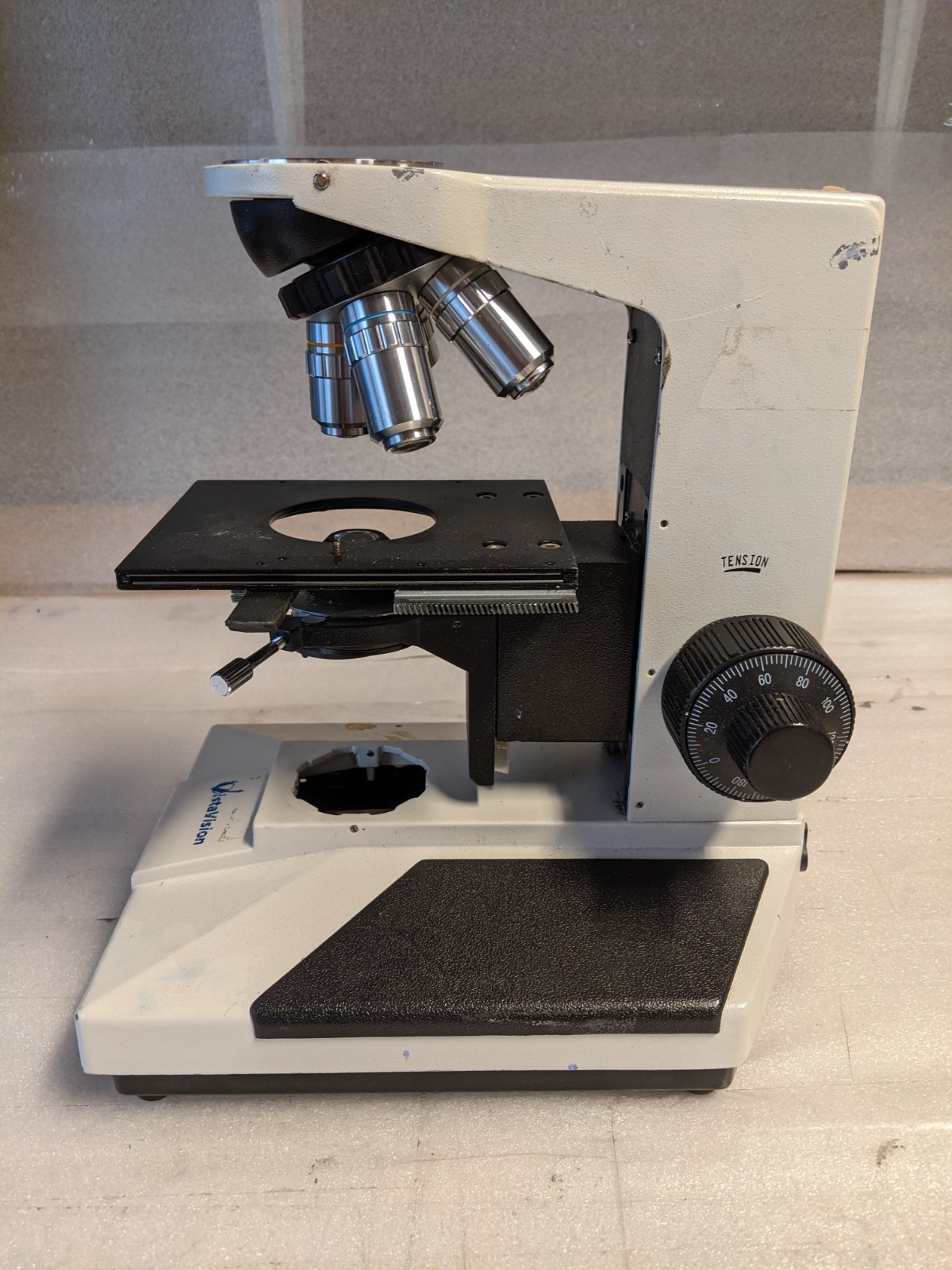 Vista Vision Microscope VWR w/4 Objectives 4x 10x 40x 100x – Missing Binocular