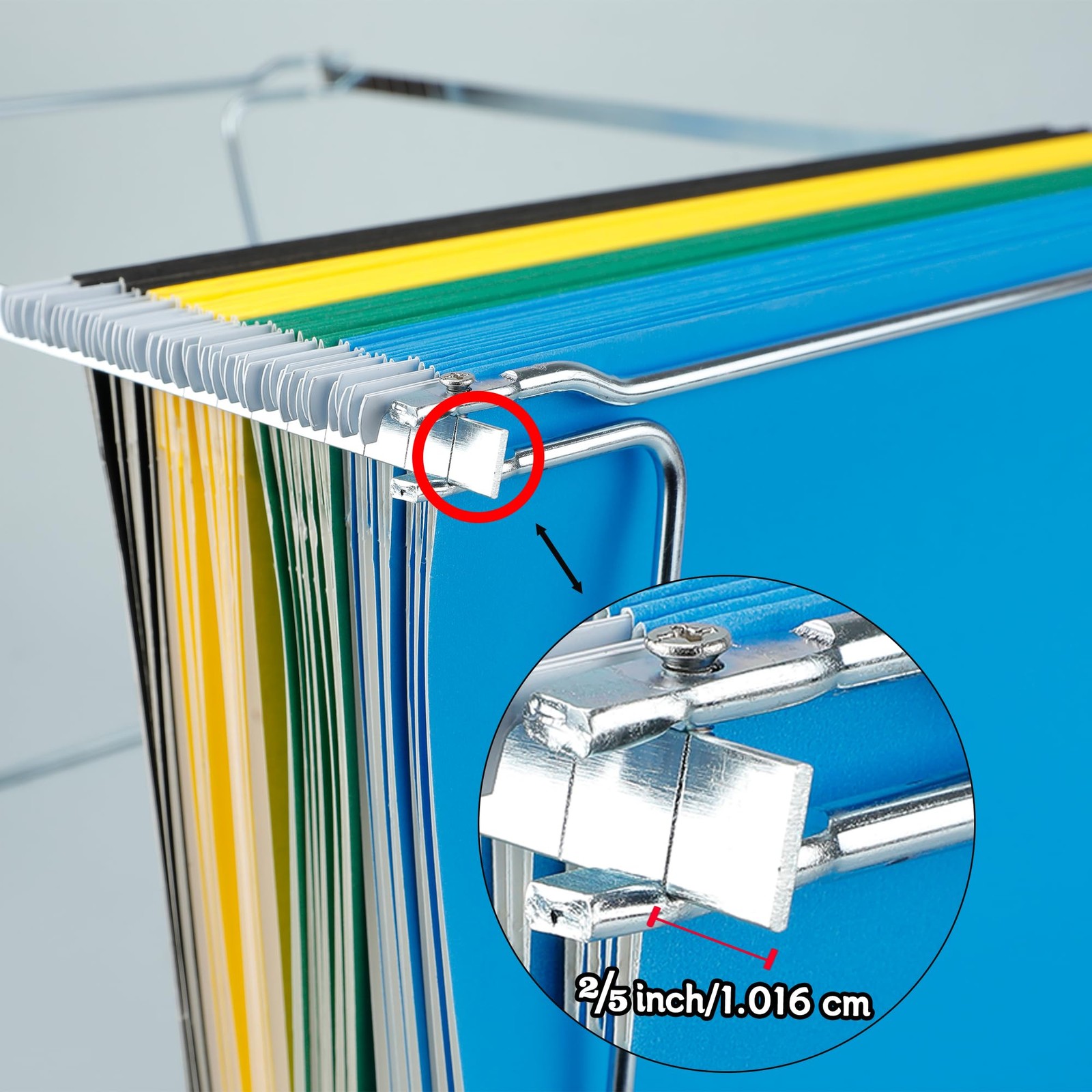 2 Pack Steel Hanging File Frame Letter Size Adjustable 11–18in Filing Drawer
