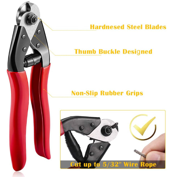 Crimpadora hidráulica con cortacables para acero inoxidable 1/8 a 3/16, Nuevo